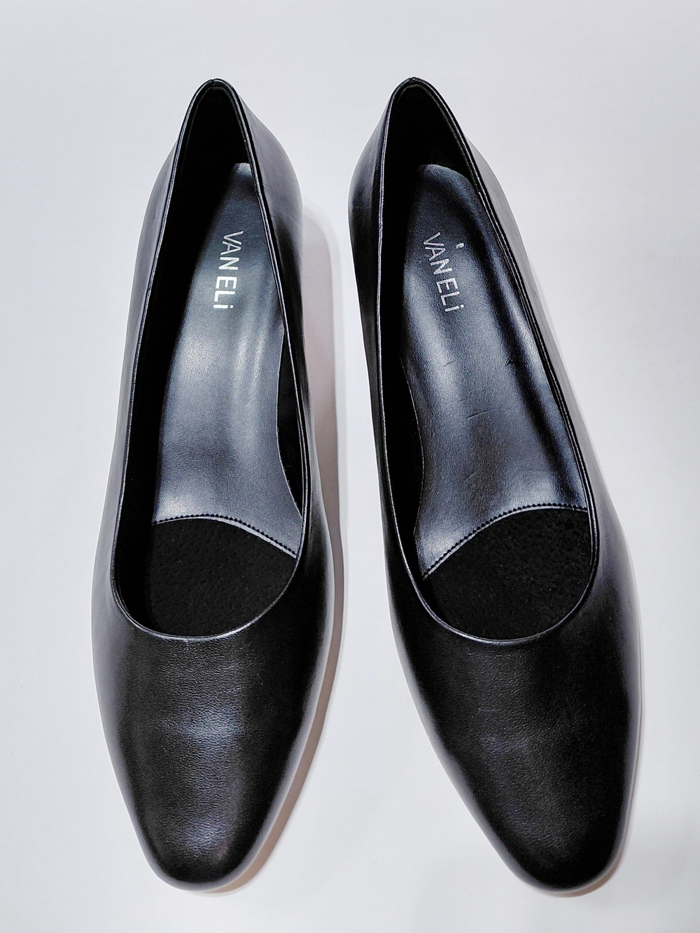 VANELI Women's Black Leather Pumps Size 11W